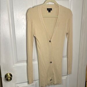 PrettyLittleThing Cream Long Knit Cardigan